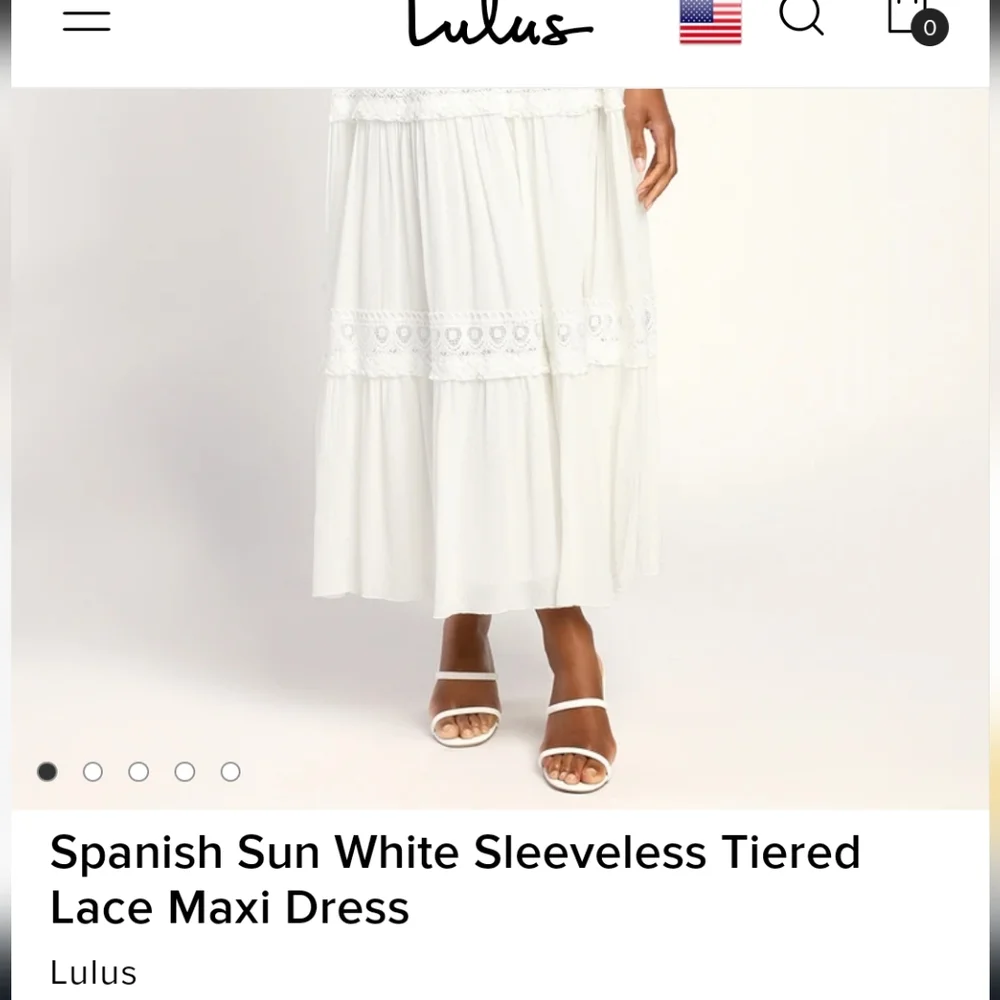 Lulus Spanish Sun White Sleeveless Tiered Lace Maxi Dress Sz XL NWT_11